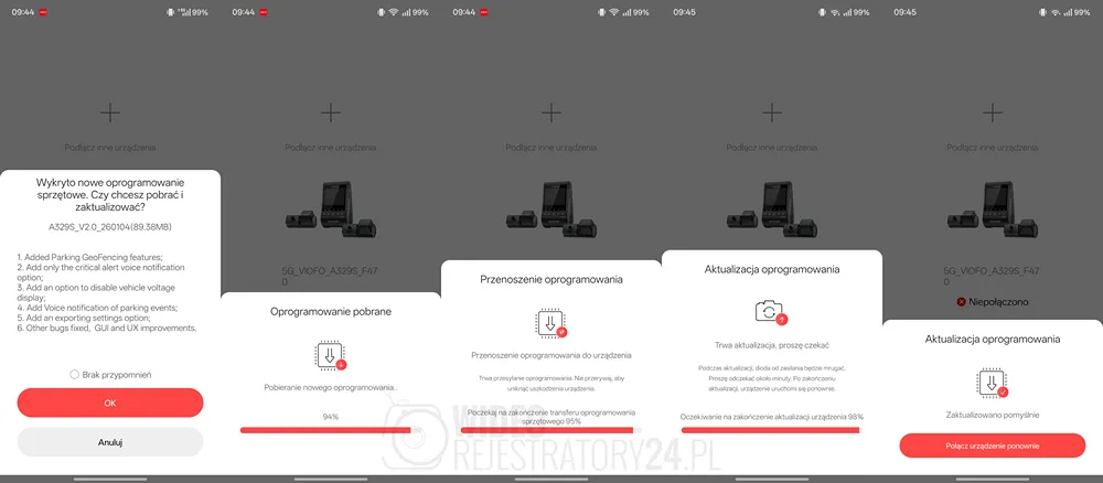 viofo a329s aktualizacje ota